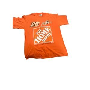 Vintage 2001 Tony Stewart #20 Home Depot NASCAR Racing Shirt Large Orange Y2K